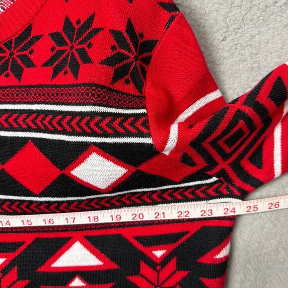 Chicago Blackhawks Ugly Christmas Sweater Red Black Size L Hockey Fans NHL - Picture 4 of 10